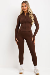 lululemon active wear zip up sports jacket and leggings two piece co ord set