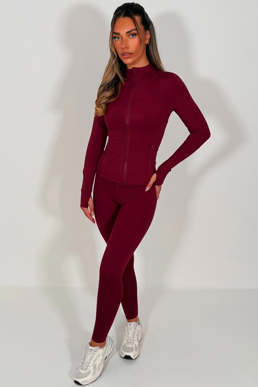 womens lululemon leggings and sport track jacket set styledup uk