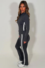 womens gym track jacket and flare trousers matching set styledup lululemon uk