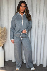 half zip sweatshirt and joggers two piece lounge set co ord styledup