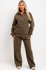loungewear womens half zip sweatshirt and joggers set airport outfit styledup