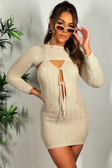 crochet dress with long sleeves summer holiday clothes womens