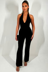 christmas party jumpsuit with halterneck backless going out weekend outfit