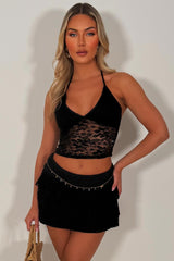 lace ruffle frilly layered mini skort and top co ord festival rave outfit holiday clothes uk styledup