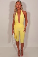 backless capri jumpsuit with drape detail styledup uk 