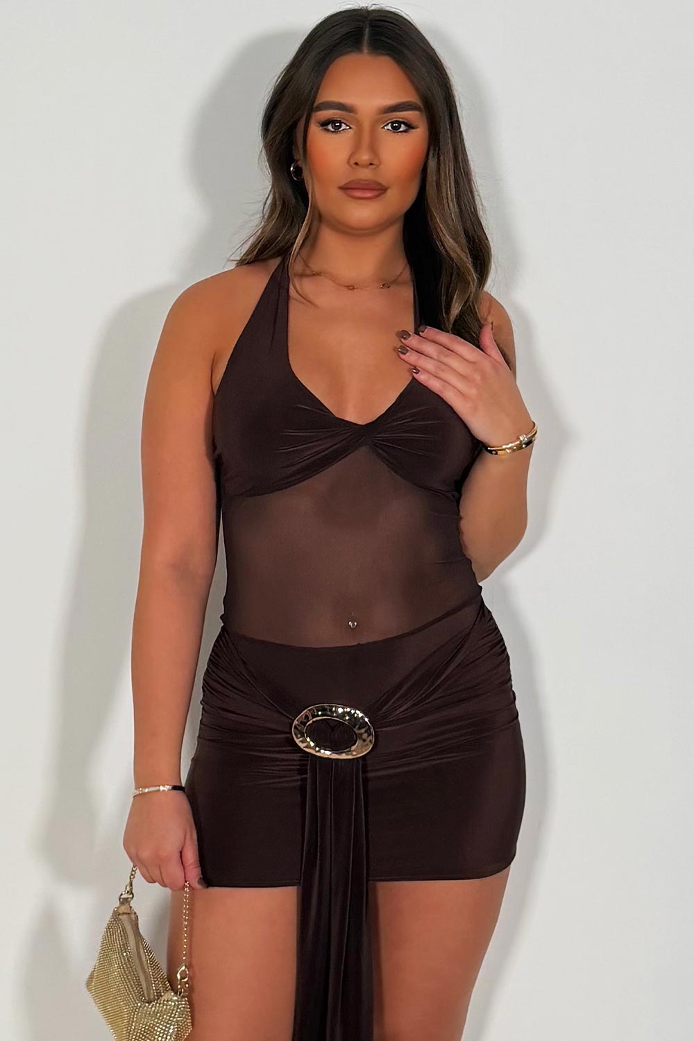 brown christmas party new years eve dress styledup