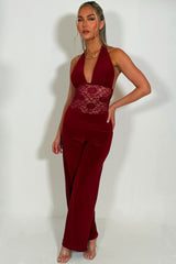 backless wide leg jumpsuit christmas party outfit 