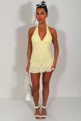 lace ruffle frilly backless playsuit romper going out night out summer festival party outfit styledup whitefox uk