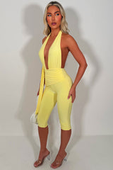 yellow capri jumpsuit styledup uk