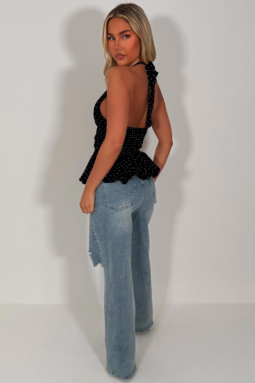 polka dot halter neck top styledup uk zara