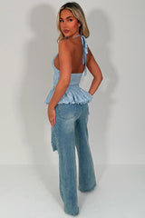 halter neck polka dot top styledup white fox 