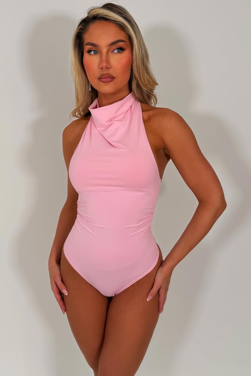 halter neck backless bodysuit top styledup 
