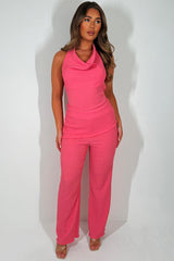 zara womens halter neck top and trousers two piece co ord set styledup