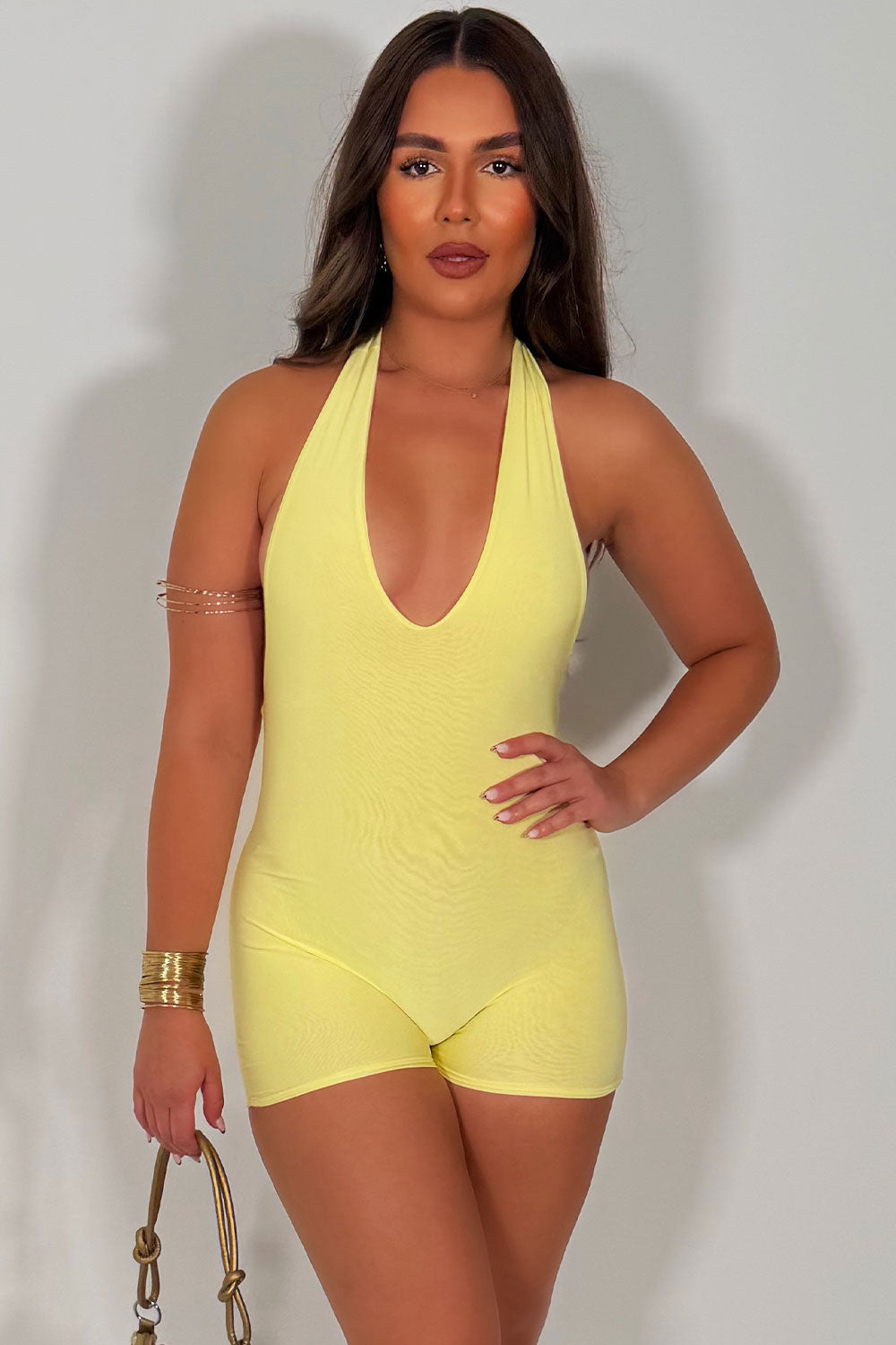 halter neck backless playsuit night out outfit festival clothes uk styledup