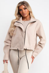 zara womens soft bomber jacket with drawstring hem styledup uk
