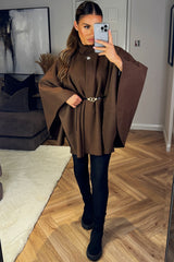 cape with belt and button fastening styledup