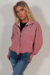 womens stradivarius checked jacket with drawstring hem sale styledup uk