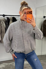 check print autumn jacket with long sleeves womens zara