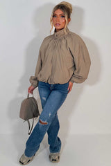 womens cernucci funnel neck jacket uk styledup