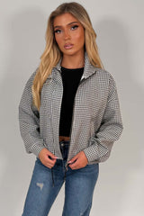 womens stradivarius checked jacket with drawstring hem sale styledup uk