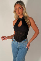 brown corset top with straps going out festival night out outfit styledup 