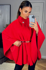 womens cape with belt christmas day outfit