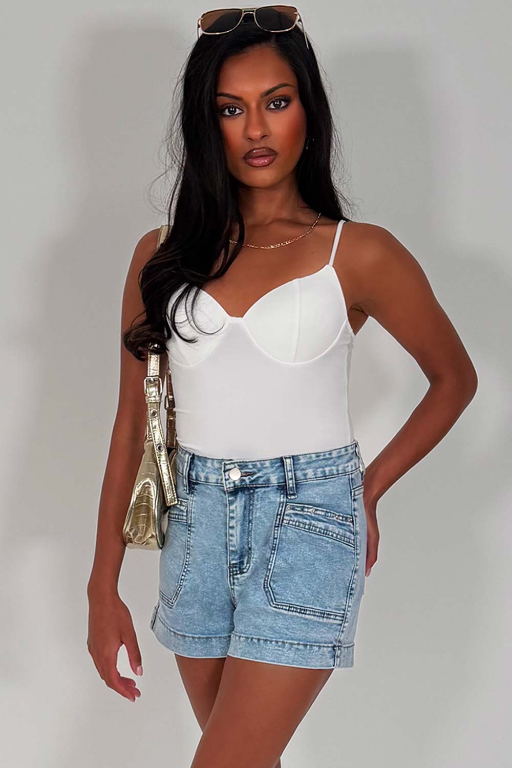 zara womens denim shorts styledup 