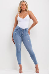 high waisted skinny jeans womens