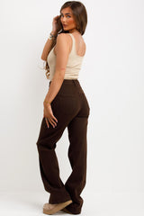 high waist stretch brown denim jeans for womens zara uk 