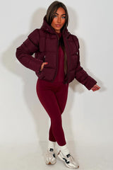 zara womens burgundy winter jacket sale