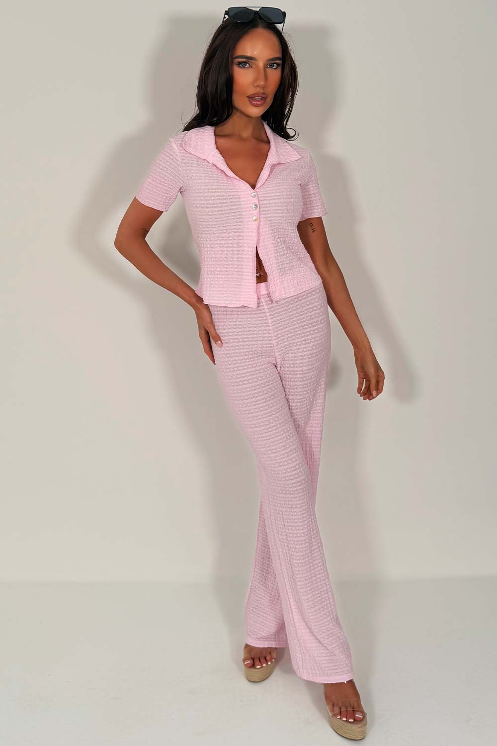 zara womens straight leg trousers and top two piece co ord set styledup zara uk