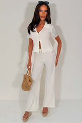 zara womens straight leg trousers and top two piece co ord set styledup zara uk
