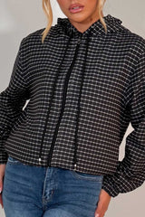 hooded checked jacket stradivarius uk