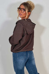 womens stradivarius checked jacket with hood sale styledup uk