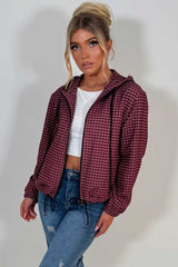 hooded checked jacket stradivarius uk