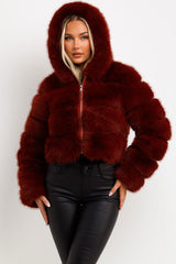 womens faux fur hooded coat sale uk