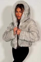 faux fur hood jacket womens zara uk 