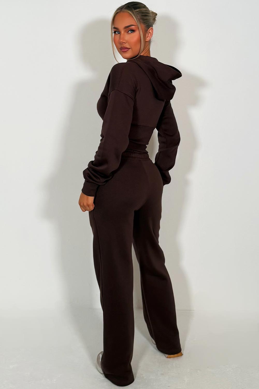 womens crop corset hoodie and joggers casual loungewear co ord set airport outfit cinched waist styledup