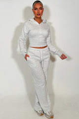 womens crop corset hoodie and joggers two piece loungewear co ord couture club set styledup fashion airport outfit 