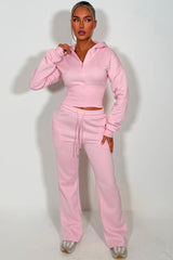 womens crop corset hoodie and joggers two piece loungewear co ord couture club set styledup fashion airport outfit 