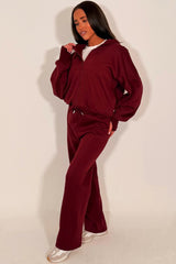 womens zip up hoodie and wide leg jogger tracksuit co ord set oversized double zip and with thumbholes womens streetwear styledup zara womens uk 