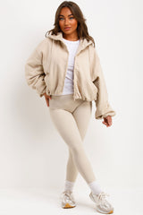 womens zara hooded jacket with elastic hem