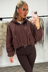 zara womens hooded jacket with elastic hem styledup fashion