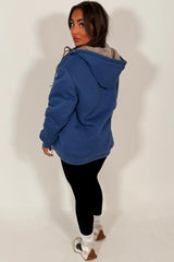 faux fur lined womens zip up hoodie loungewear really warm cosy for winter styledup