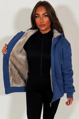 faux fur lined oversized hoodie sweatshirt styledup