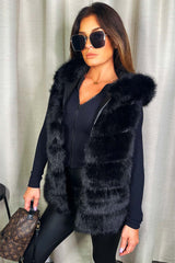 womens fur body warmer gilet