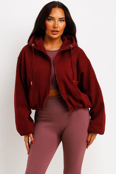elastic hem hooded jacket zara womens