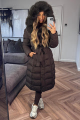 womens padded puffer down coat longline styledup uk