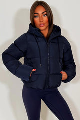 womens zara puffer jacket black