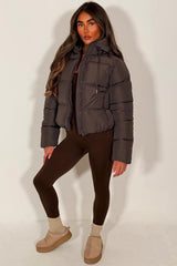 brown winter jacket for womens zara uk